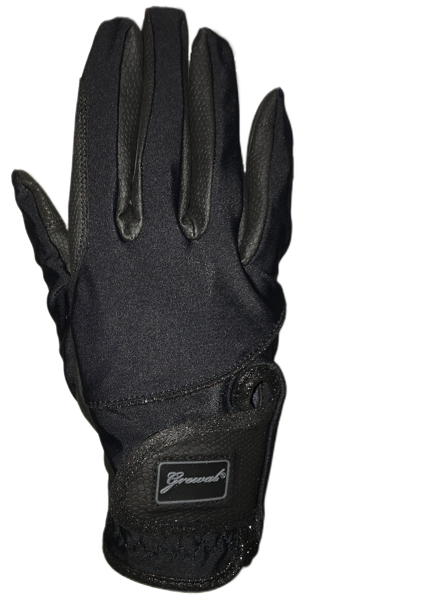 Catherine RK-Serino® Synthetic Leather Riding Gloves with Glitter