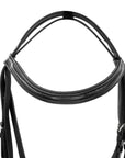Black leather bridle on a white background