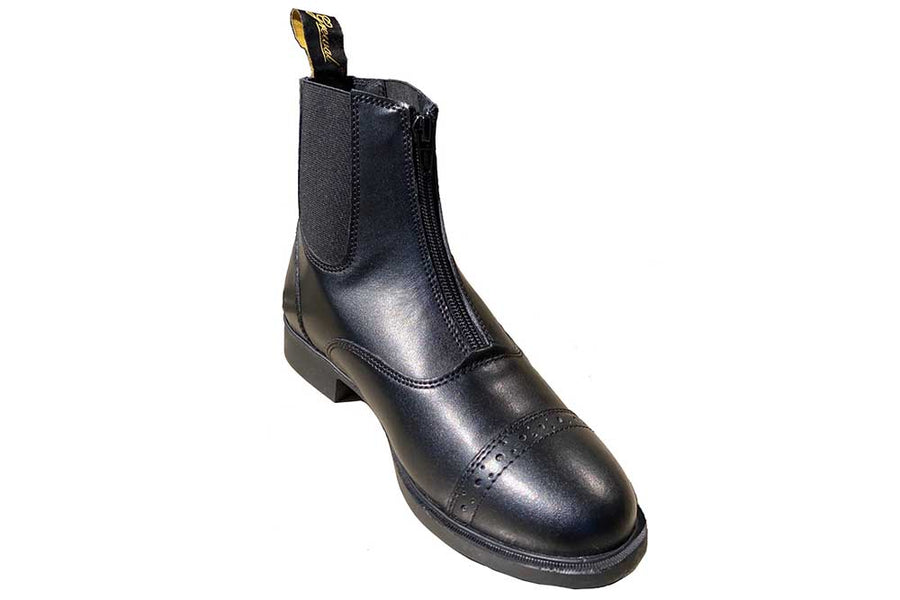 Zip-Up Synthetic Leather Paddock Boots