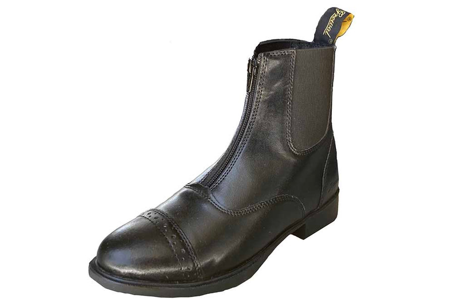 Zip-Up Synthetic Leather Paddock Boots